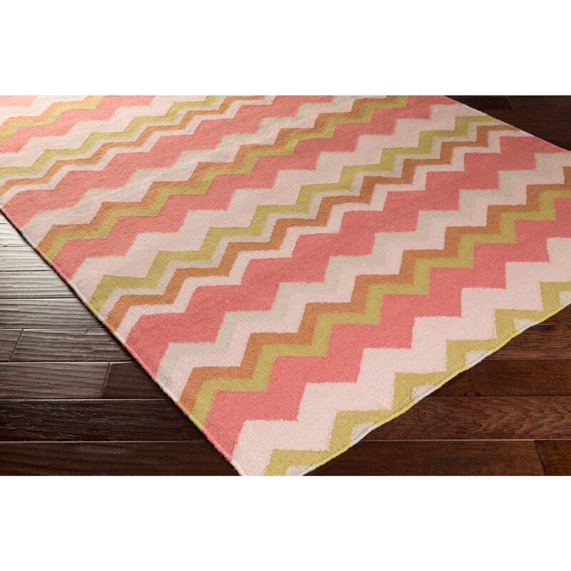 Hand-woven Chevron Wool Area Rug