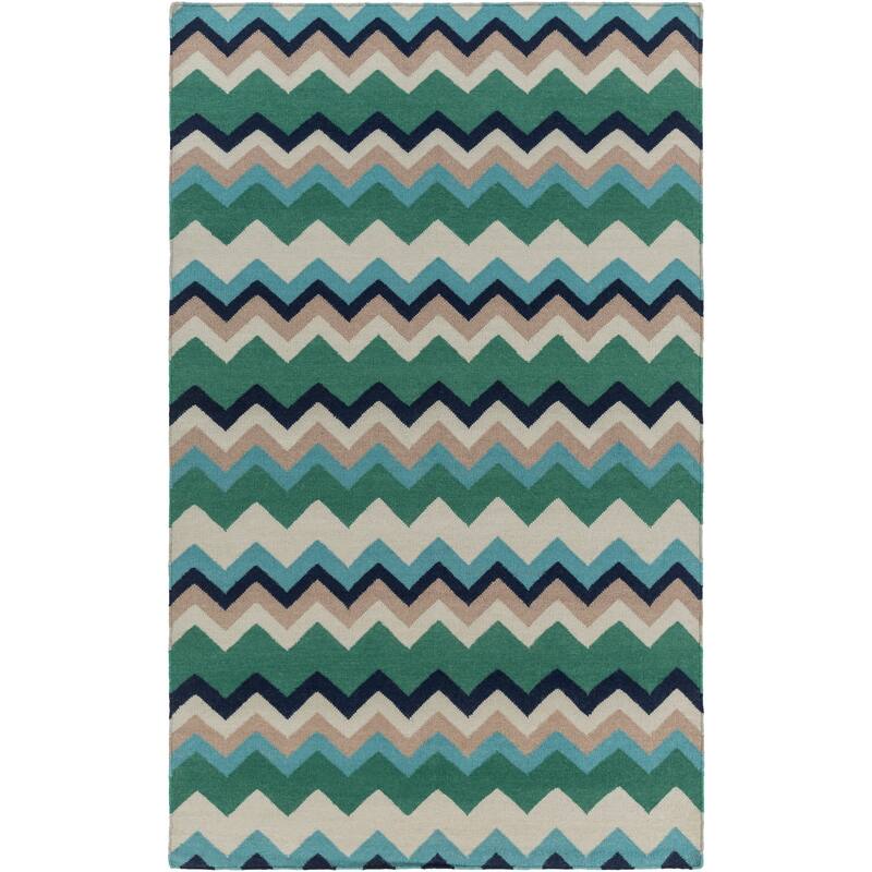 Hand-woven Chevron Wool Area Rug