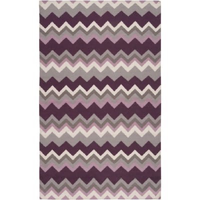 Hand-woven Chevron Wool Area Rug