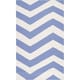 preview thumbnail 1 of 4, Hand-woven Spring Chevron Spring Wool Area Rug - 2' x 3' Azure - 2' x 3' - Rectangle