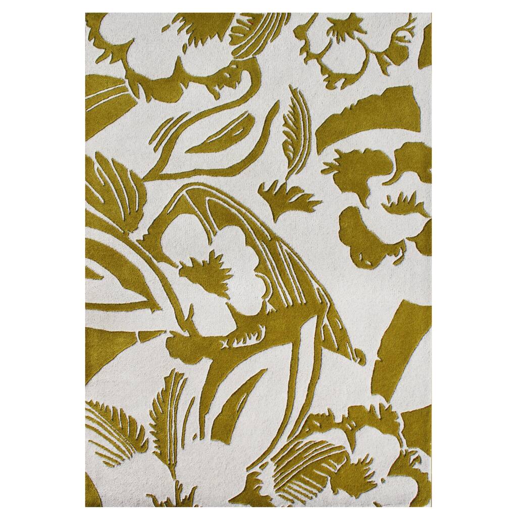 Alliyah Hand Made Dried Tobacco New Zeeland Blend Wool Rug - 5' x 8'