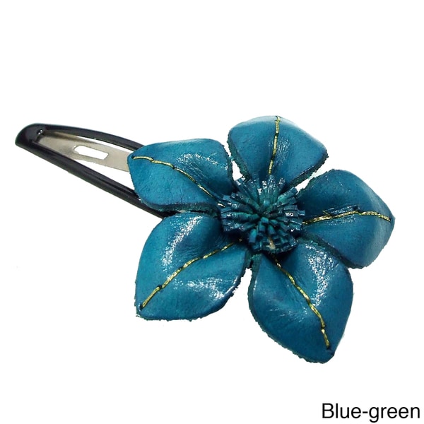 Floral Attention Genuine Leather Hair Pinch Clip (Thailand) Hair Accessories