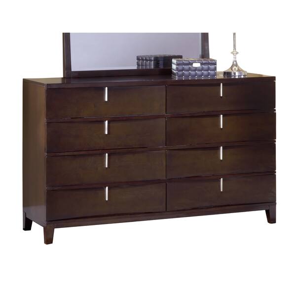 Shop Chocolate Brown Reverse Bowfront 8 Drawer Dresser Free