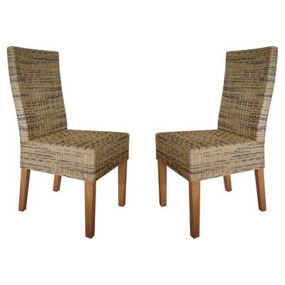 Rattan Living Brown Wicker Dining Chairs (Set of 2)