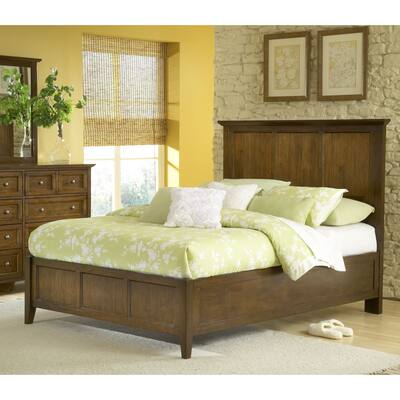 Modern Shaker Truffle Solid Mahogany Panel Bed