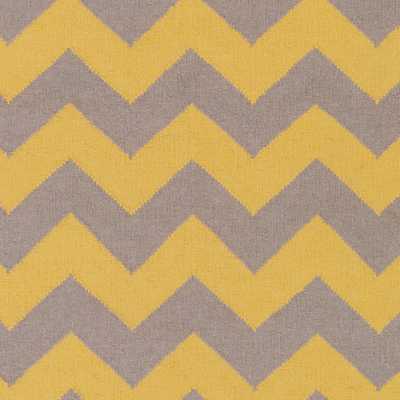 Hand-woven Mustard Chevron Yellow Wool Area Rug - 5' x 8'