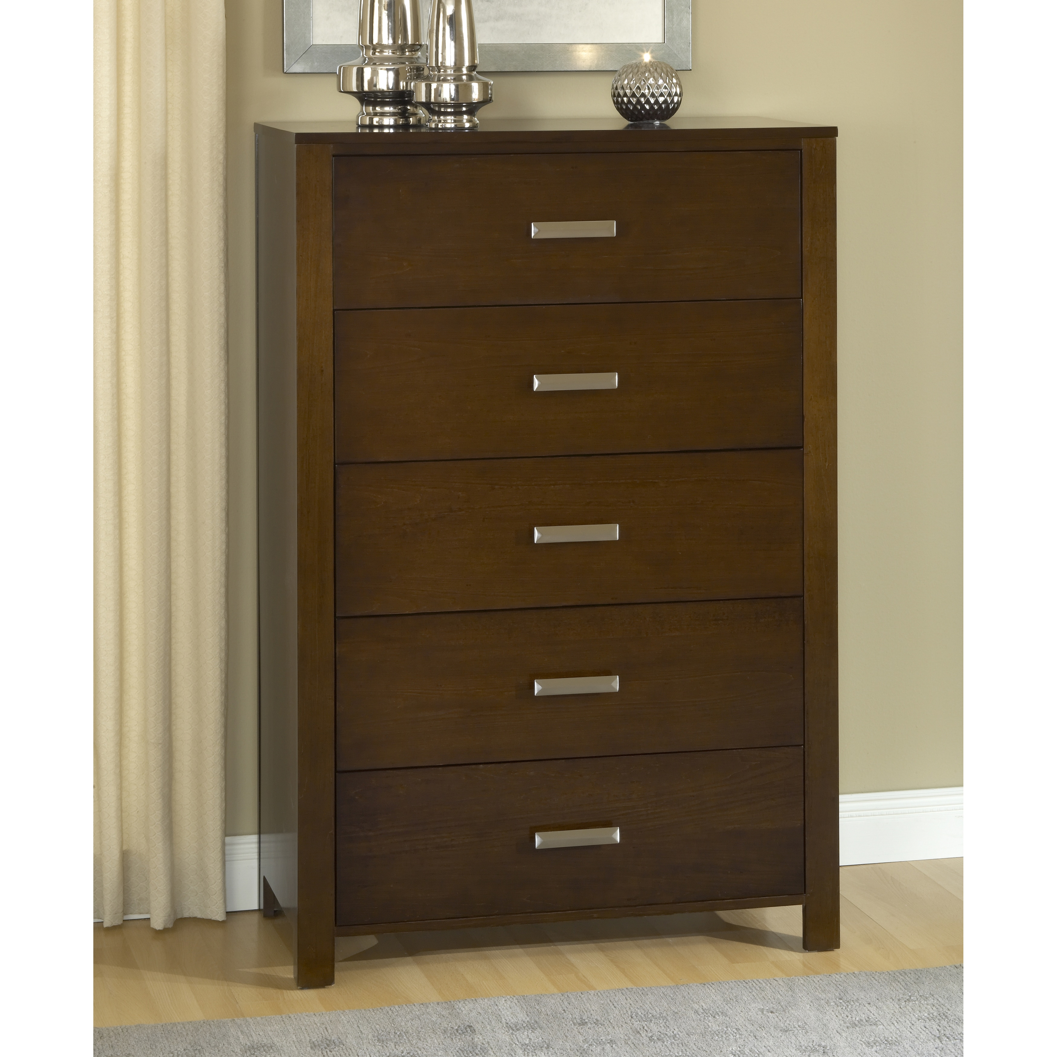 Shop Modern Chocolate Brown 5 Drawer Chest Overstock 7637403