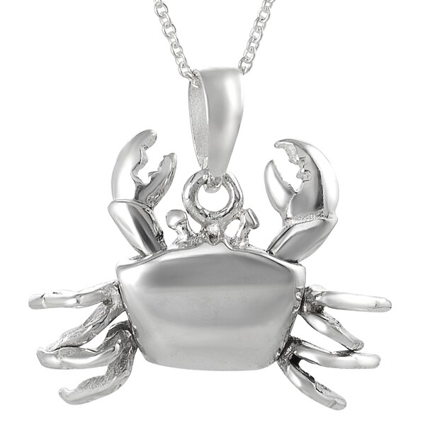 Journee Collection Sterling Silver Crab Necklace