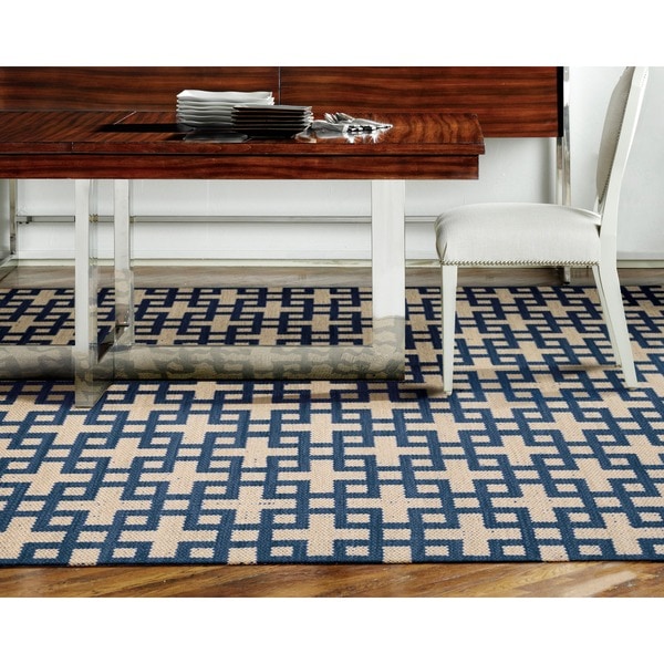 Barclay Butera Maze Indigo Area Rug by Nourison - 7'9 x 10'10