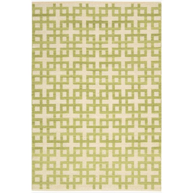 Nourison Maze MAZ01 Area Rug - 8' x 10' - Midnight Blue - Geometric - Indoor/Handmade - Flatweave - Modern & Contemporary - 8' x 10' - Wool/Cotton - Orange
