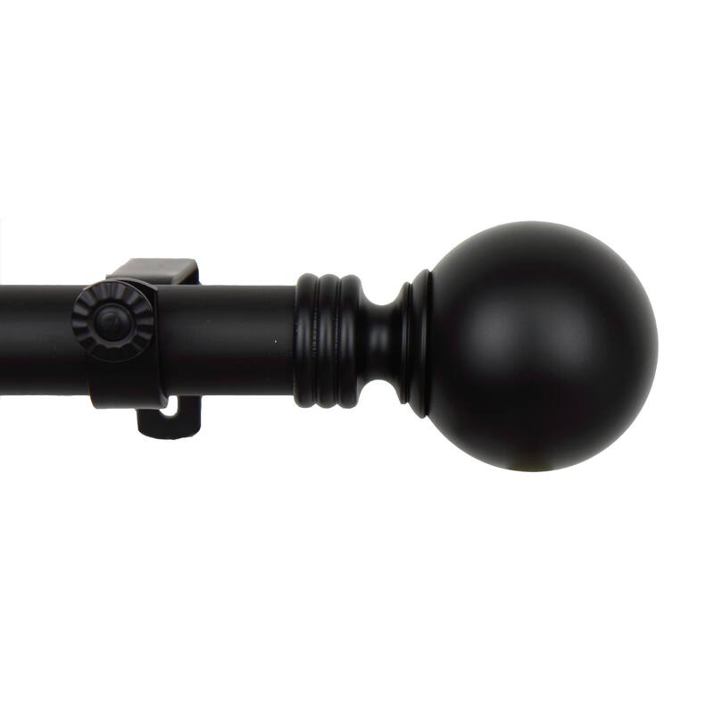 InStyleDesign Black Sphere Adjustable Curtain Rod Set - 28 to 48 inches