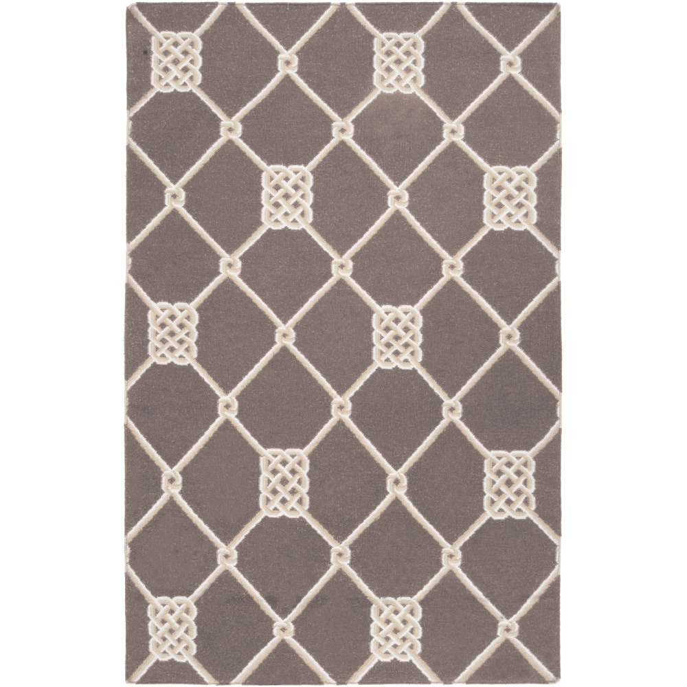 Hand woven Vernon Beige Wool Rug (2 X 3)