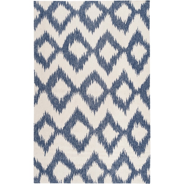 Shop Handwoven Penticton Blue Wool Area Rug 8' x 11' On Sale