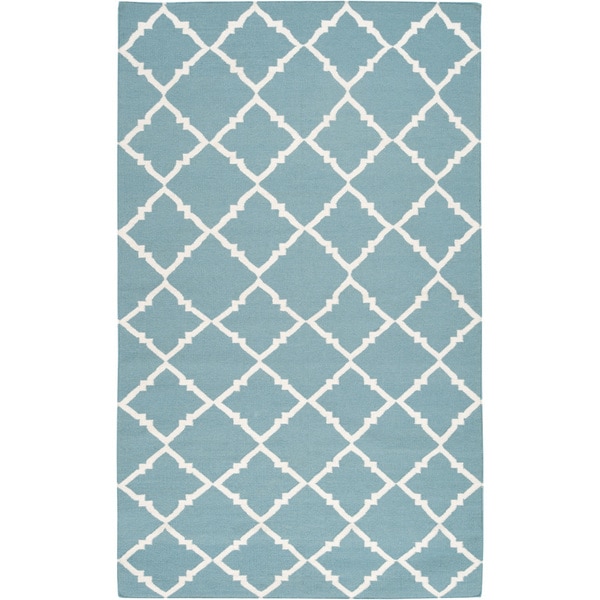 Hand-woven Thompson Green Wool Area Rug - 5' x 8'/Surplus