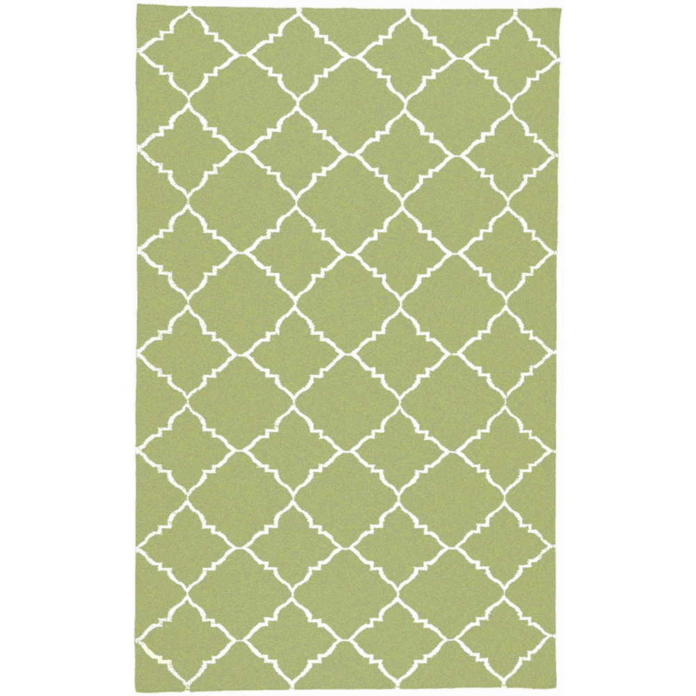 Hand woven Winnipeg Green Wool Rug (36 X 56)