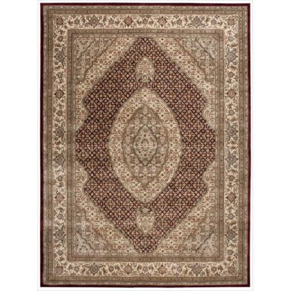 Hand tufted Nourison 2000 Burgundy Rug (86 x 116)