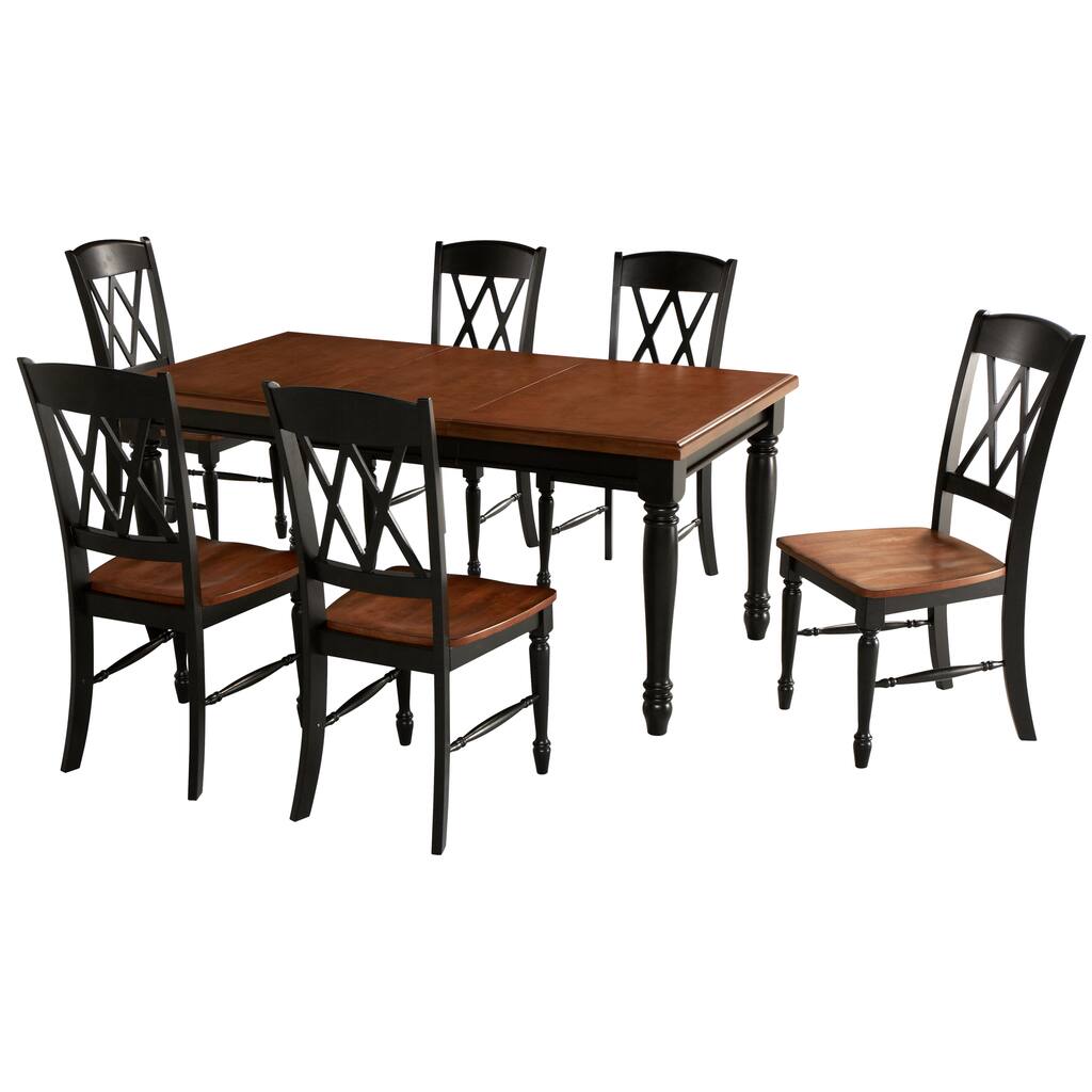 Monarch Rectangular Dining Table and Six Double X-back Chairs Set by Home Styles