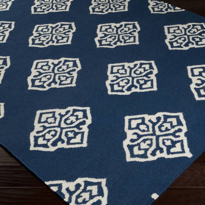 Hand-woven Almere Blue Wool Area Rug - 8' x 11'/Surplus