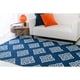 preview thumbnail 2 of 6, Hand-woven Almere Blue Wool Area Rug - 8' x 11'/Surplus