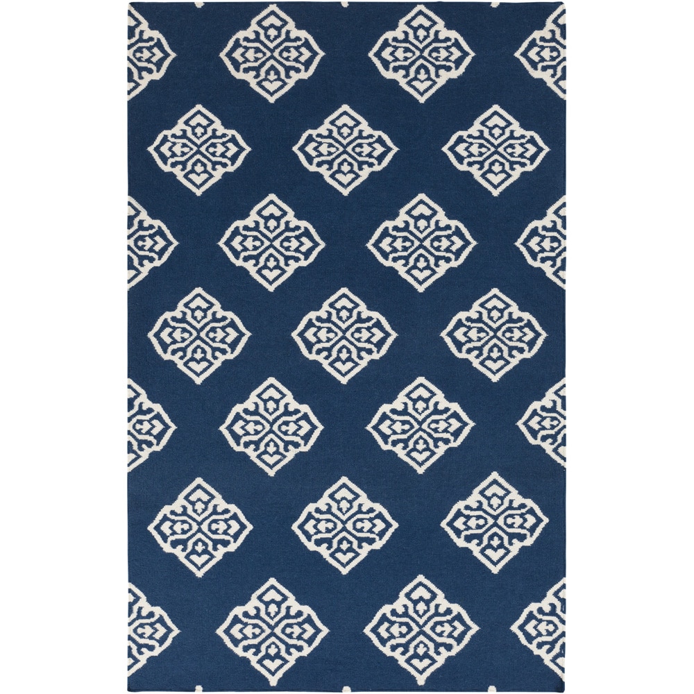 Hand woven Almere Blue Wool Rug (8 X 11)