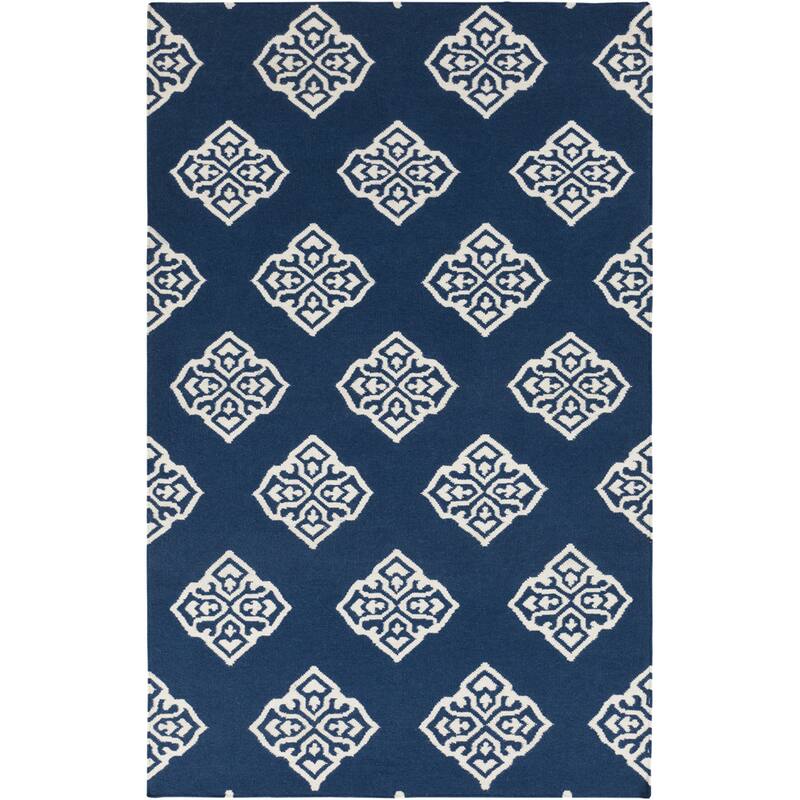 Hand-woven Almere Blue Wool Area Rug - 2' x 3'/Surplus - Azure - 2' x 3'/Surplus - Rectangle
