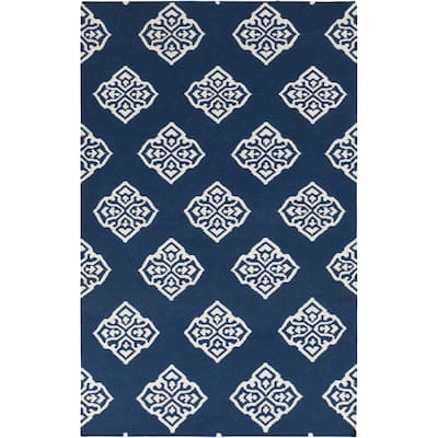 Hand-woven Almere Blue Wool Area Rug - 2' x 3'/Surplus