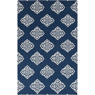 Hand-woven Almere Blue Wool Area Rug - 2' x 3'