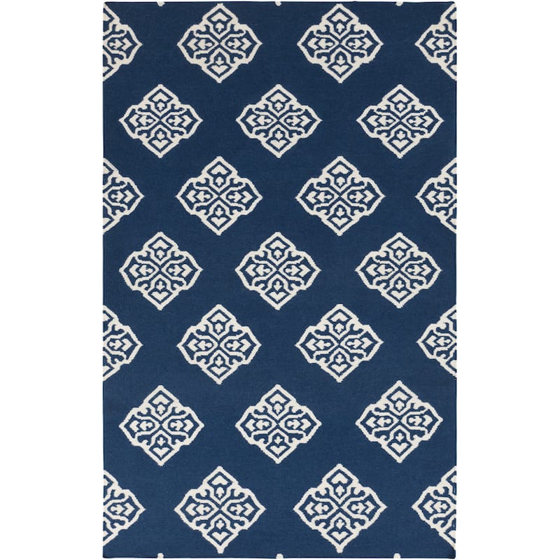 Hand-woven Almere Blue Wool Area Rug - 2' x 3'/Surplus