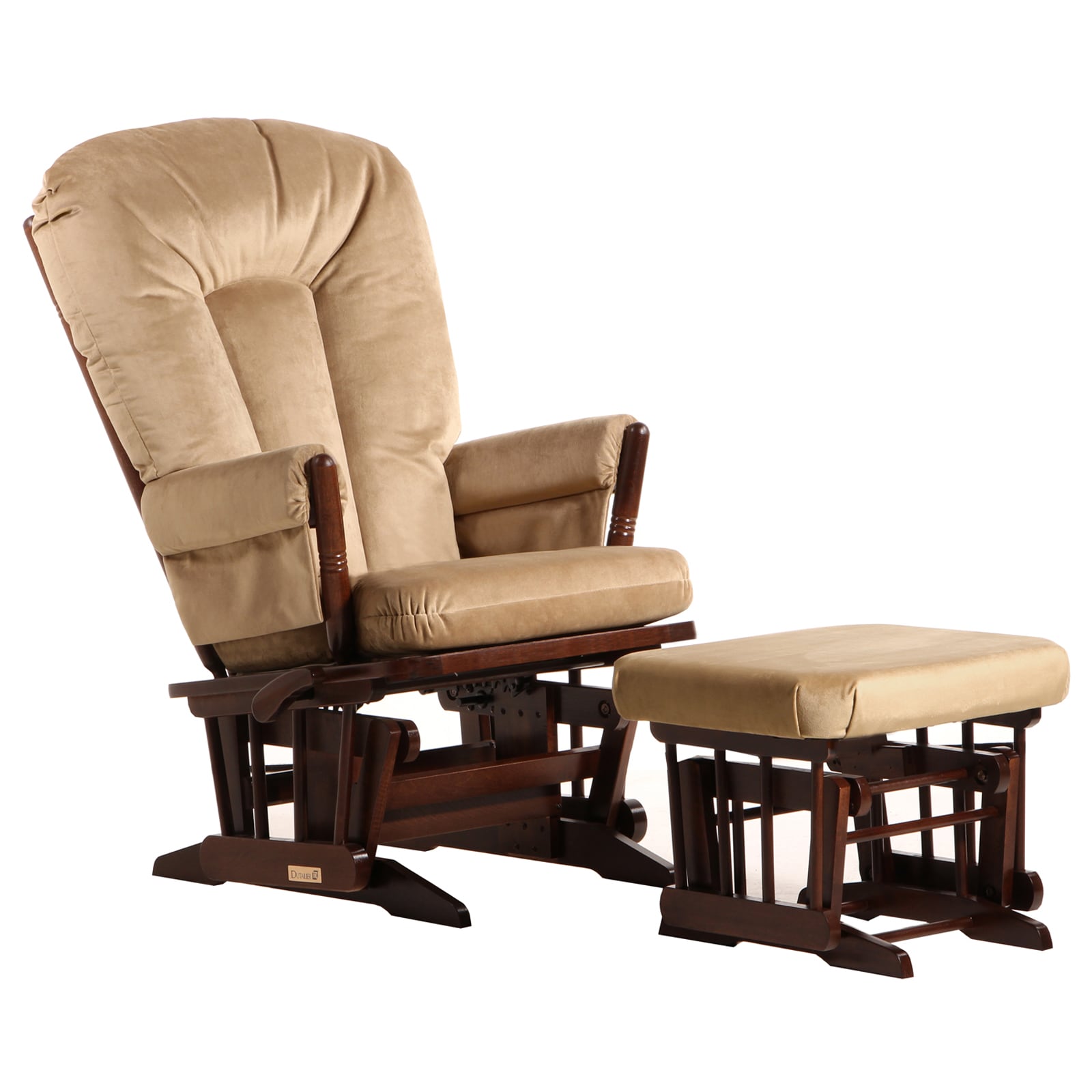 Dutailier Ultramotion Coffee/ Light Brown Multi position, Recline 2 post Glider And Nursing Ottoman Set