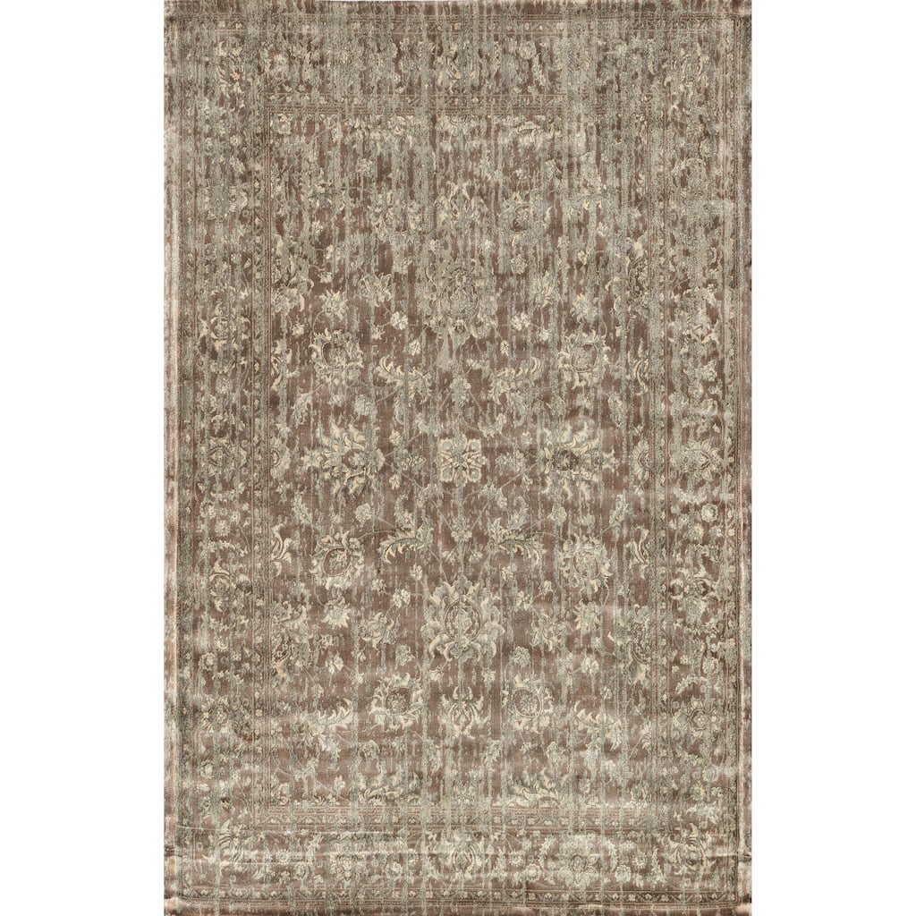 Alexander Home Natalie Traditional Distressed Floral Filigree Rug