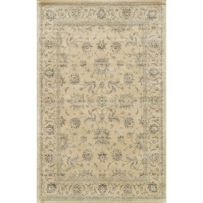 Alexander Home Natalie Traditional Distressed Coffee Floral Rug