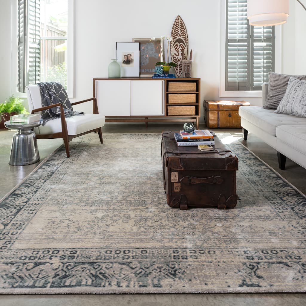 Alexander Home Natalie Traditional Distressed Classic Area Rug
