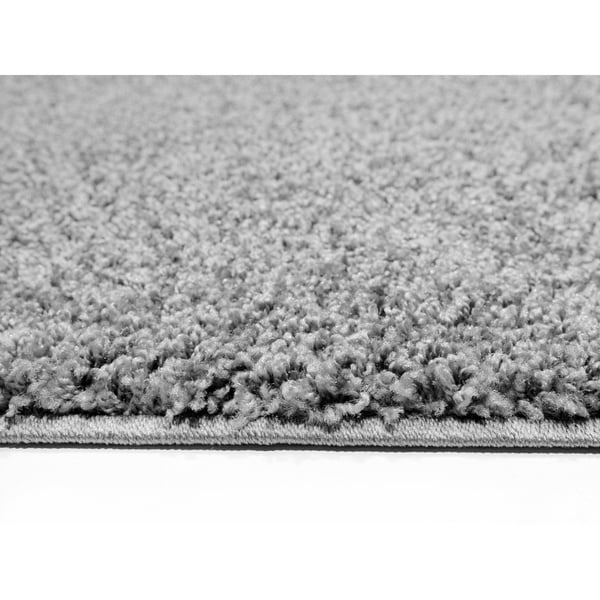 Shag Solid Grey Area Rug - 6'7 x 9'3