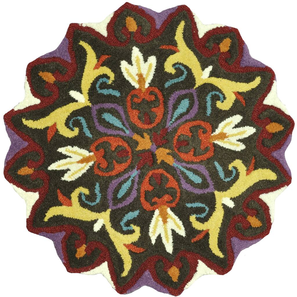 Hand-tufted Penelope Brown Wool Rug