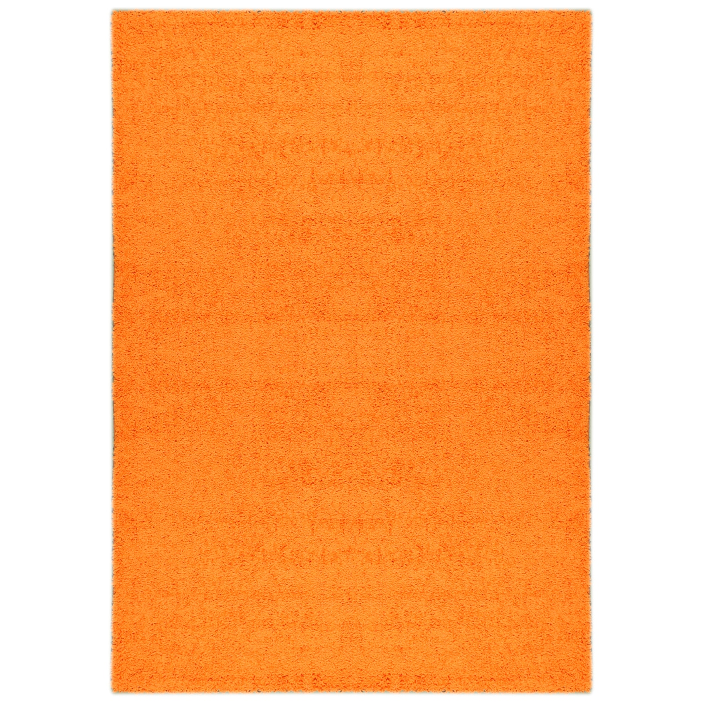 Shag Solid Orange Area Rug (5 X 7)