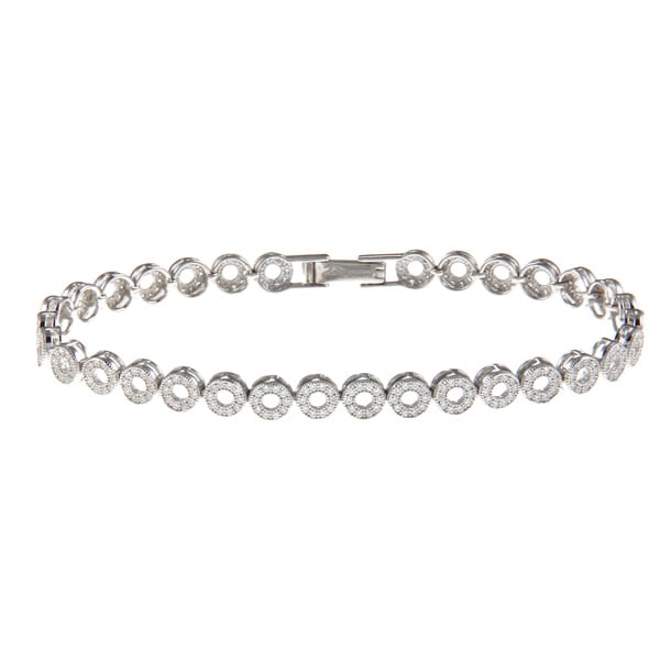 La Preciosa Sterling Silver Cubic Zirconia Open Circle Link Bracelet La Preciosa Cubic Zirconia Bracelets