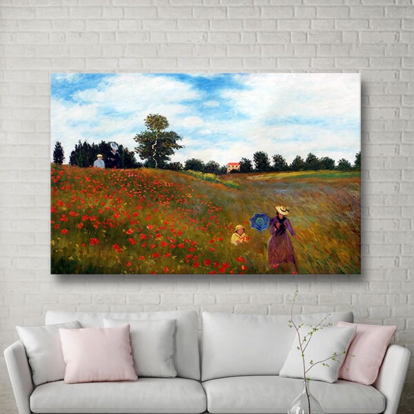 Claude Monet 'Red Poppies at Argenteuil' Gallery Wrapped Canvas - Free ...