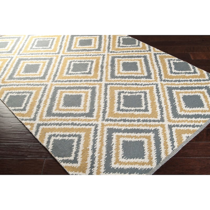 Hand-woven Tioga Gold Wool Area Rug - 8' x 11'