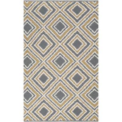 Hand-woven Tioga Gold Wool Area Rug - 8' x 11'