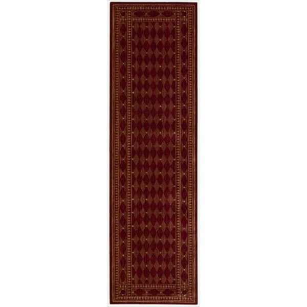 Cosmopolitan Burgundy Diamond Print Runner Rug (23 x 8)