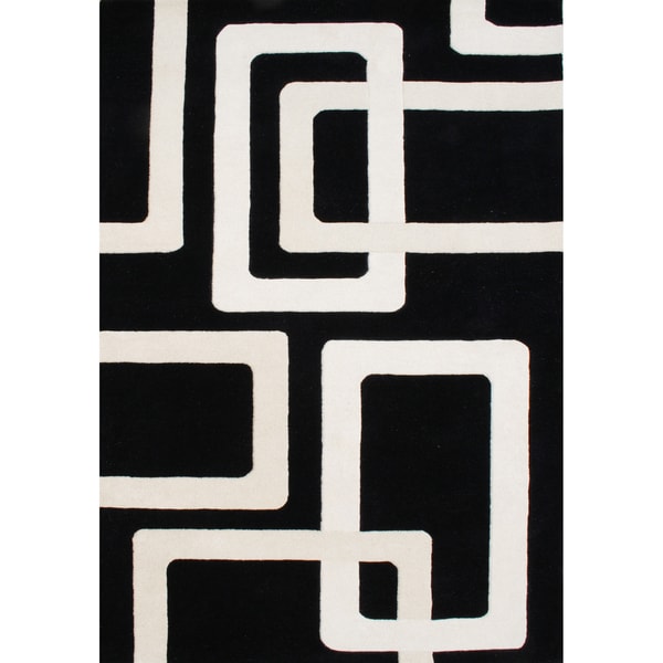 Alliyah Hand-Tufted Black New Zealand Blend Wool Rug (8' x 10') - 8' x 10'