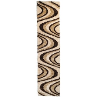 Tribal Champagne Shag Rug (1'8'' x 4'11'') Runner Rugs