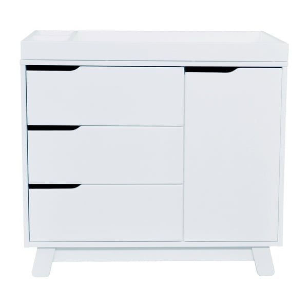 White Grey Babyletto Hudson 3 Drawer Changer Dresser With