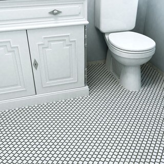 Merola Tile 10.75x11.75-inch Victorian Square Offset White Porcelain ...