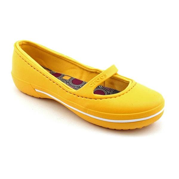 yellow winter crocs