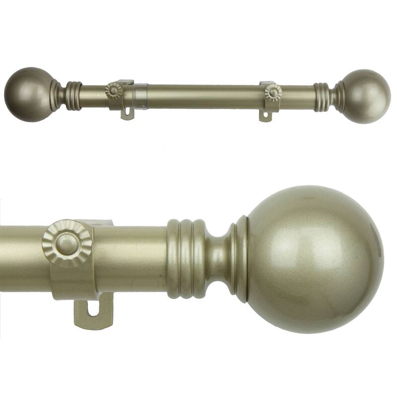 InStyleDesign Gold Sphere Adjustable Curtain Rod Set