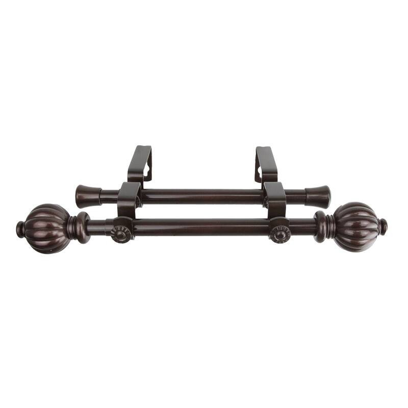 InStyleDesign Cocoa Dome Adjustable Double Curtain Rod - 28 to 48 inches