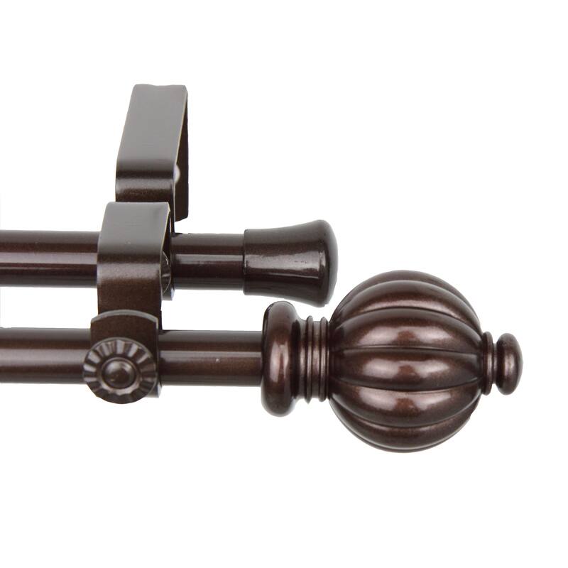 InStyleDesign Cocoa Dome Adjustable Double Curtain Rod