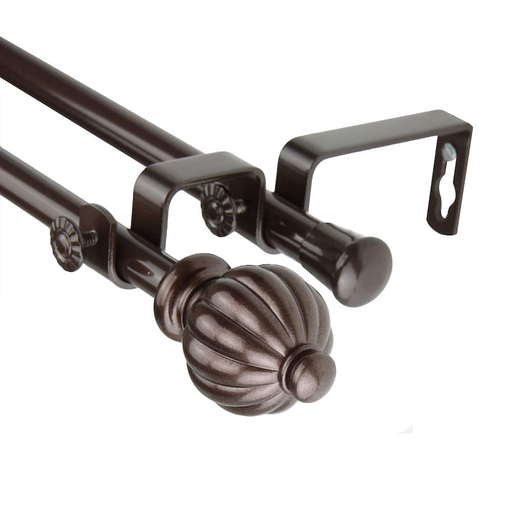 InStyleDesign Cocoa Dome Adjustable Double Curtain Rod