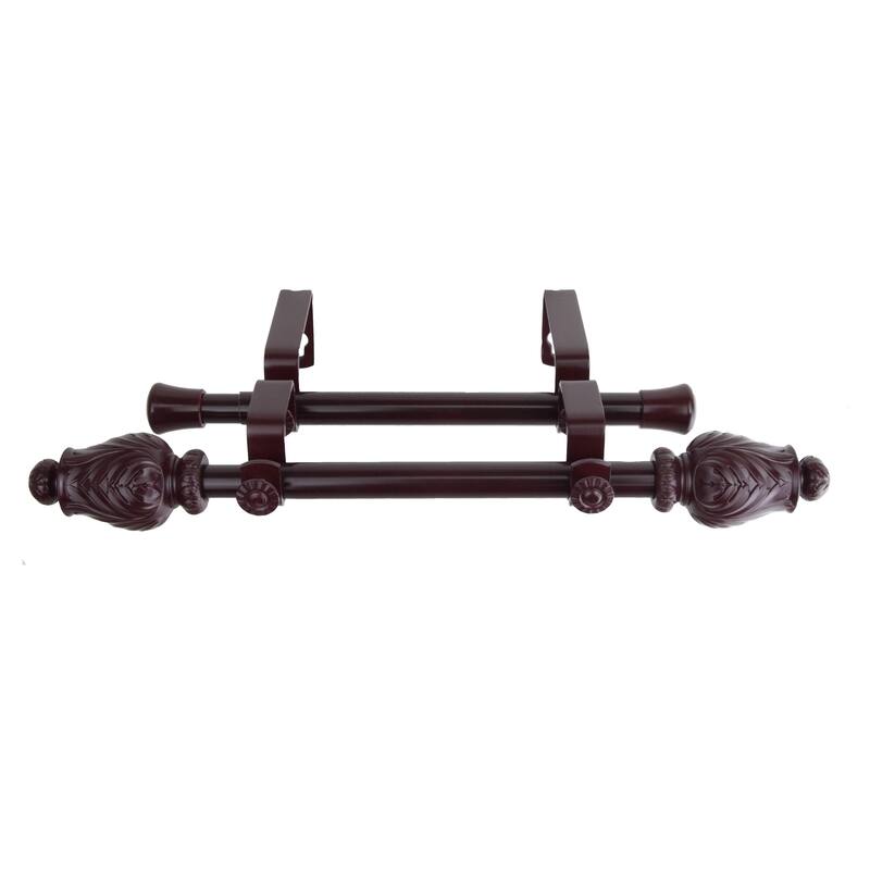 InStyleDesign Mahogany Petal Adjustable Double Curtain Rod